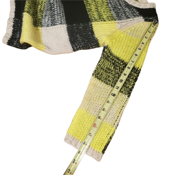 Women's Topshop Crew Neck Pullover Colorblock Sweater Sz US 4 Yellow Black Beige - Picture 9 of 12